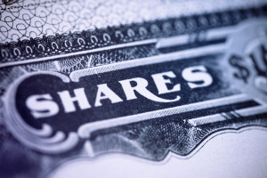 Detail shot of an old Shares certificate